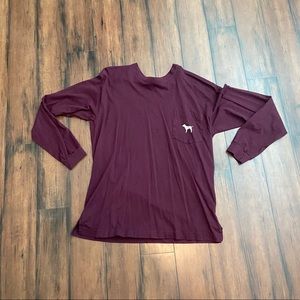 maroon long sleeve PINK tee